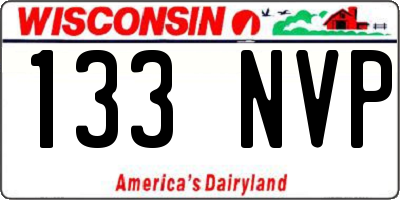 WI license plate 133NVP