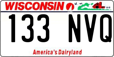 WI license plate 133NVQ