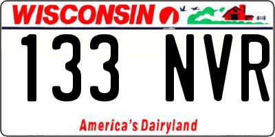 WI license plate 133NVR
