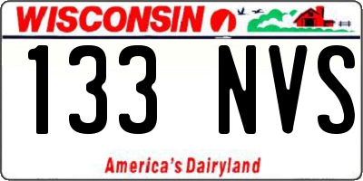 WI license plate 133NVS