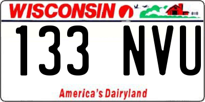 WI license plate 133NVU