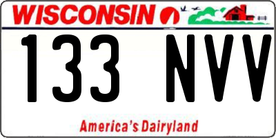 WI license plate 133NVV