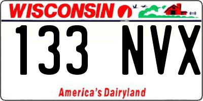 WI license plate 133NVX