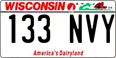 WI license plate 133NVY