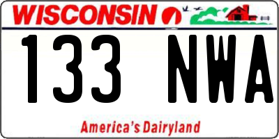 WI license plate 133NWA