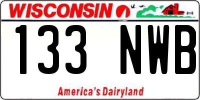WI license plate 133NWB