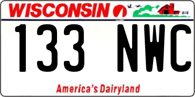 WI license plate 133NWC
