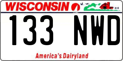 WI license plate 133NWD