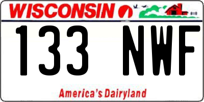 WI license plate 133NWF