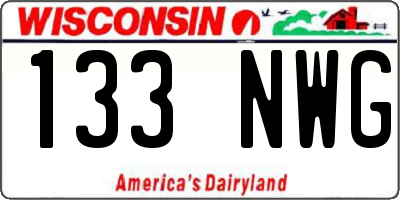 WI license plate 133NWG