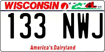 WI license plate 133NWJ