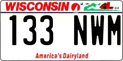WI license plate 133NWM