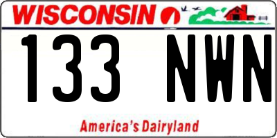 WI license plate 133NWN