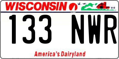 WI license plate 133NWR