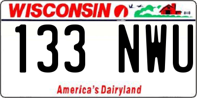 WI license plate 133NWU