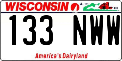 WI license plate 133NWW