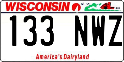 WI license plate 133NWZ