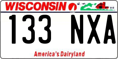 WI license plate 133NXA