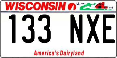WI license plate 133NXE
