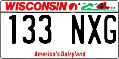 WI license plate 133NXG