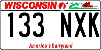 WI license plate 133NXK