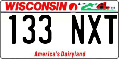 WI license plate 133NXT