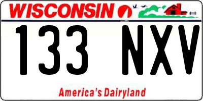 WI license plate 133NXV