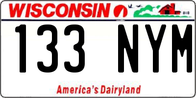 WI license plate 133NYM