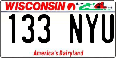 WI license plate 133NYU