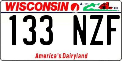 WI license plate 133NZF