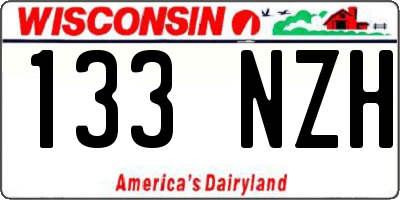 WI license plate 133NZH