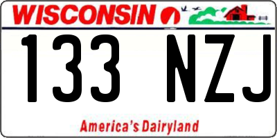 WI license plate 133NZJ