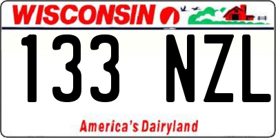 WI license plate 133NZL