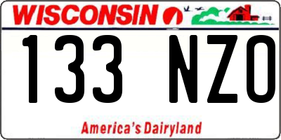 WI license plate 133NZO