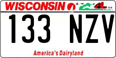 WI license plate 133NZV