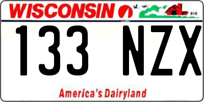 WI license plate 133NZX