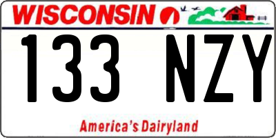 WI license plate 133NZY