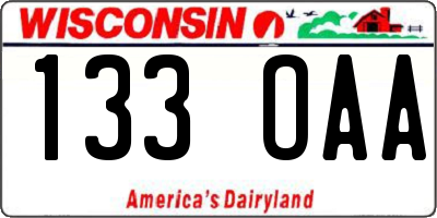 WI license plate 133OAA