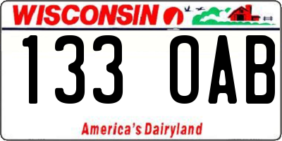 WI license plate 133OAB