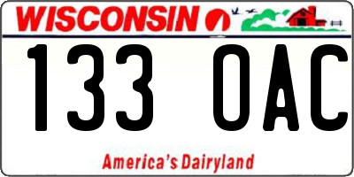 WI license plate 133OAC