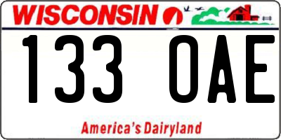 WI license plate 133OAE