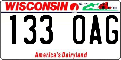 WI license plate 133OAG