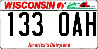 WI license plate 133OAH