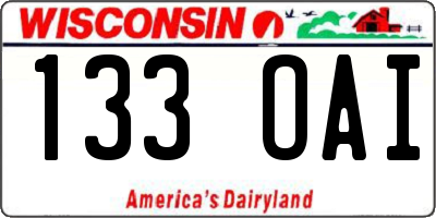 WI license plate 133OAI