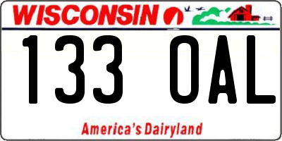 WI license plate 133OAL