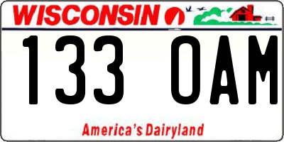WI license plate 133OAM