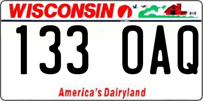 WI license plate 133OAQ