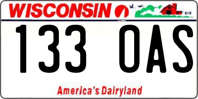 WI license plate 133OAS