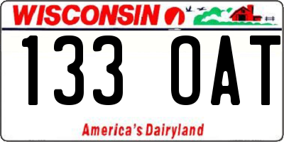WI license plate 133OAT