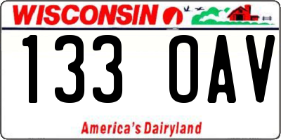 WI license plate 133OAV